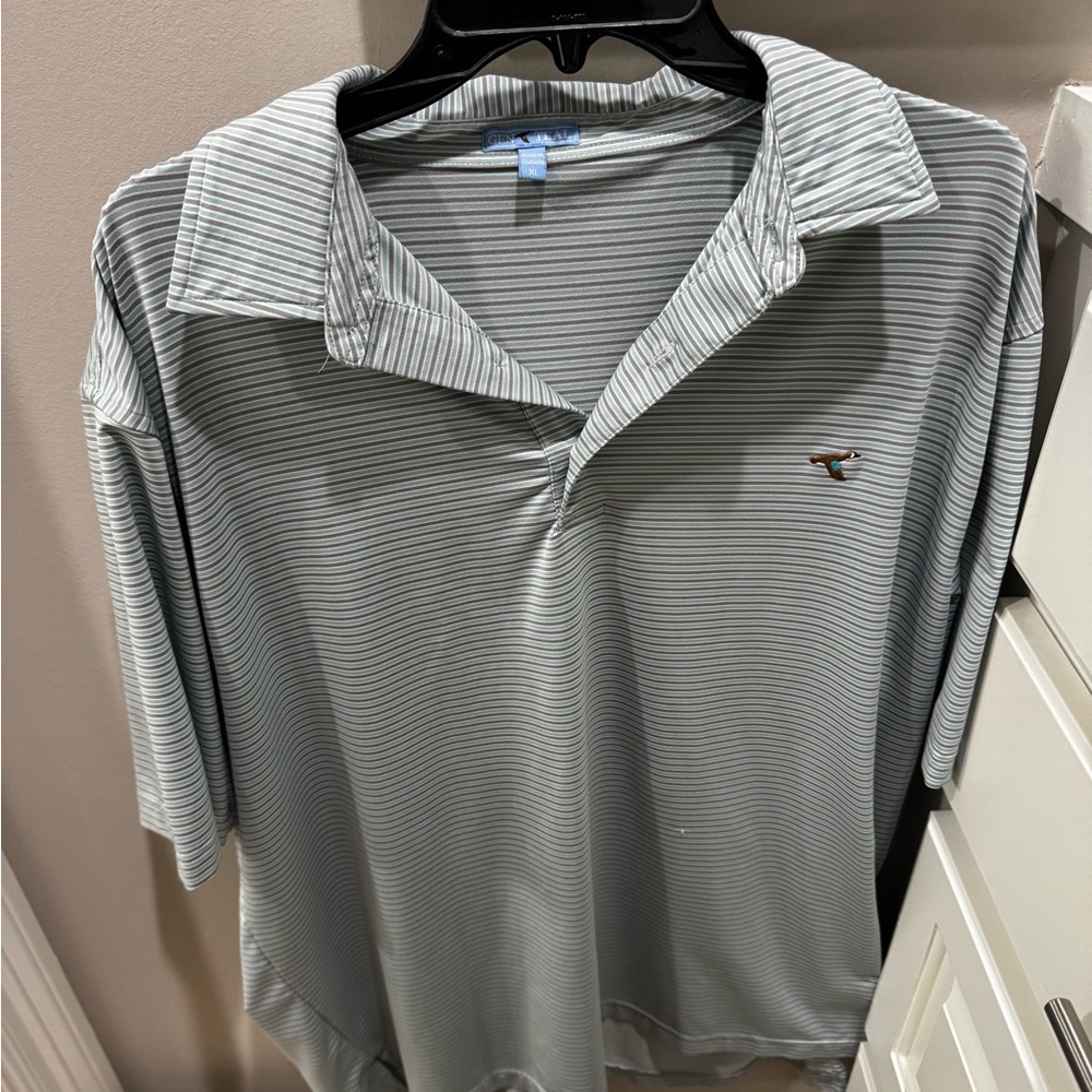 Genteal performance Striped Gray Polo Shirt